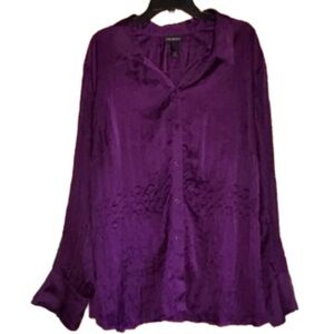 🎉 3x 22/24 Lane Bryant sheer button detail top